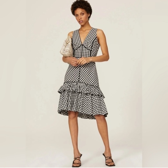TOME Collective Gingham Ruffle Hem Dress - Picture 1 of 16
